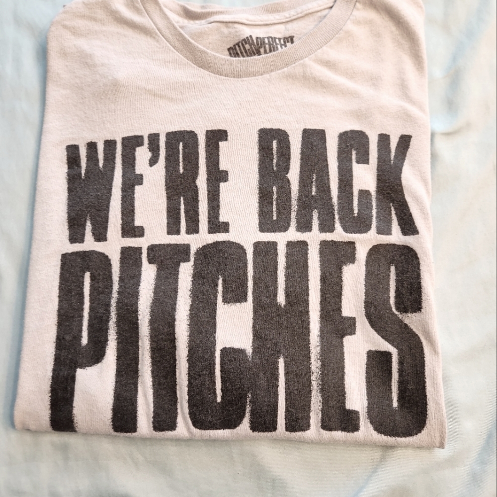 Rare Best Buy Exclusive Pitch Perfect 2 Gray Short Sleeve Tee | Unisex Size L